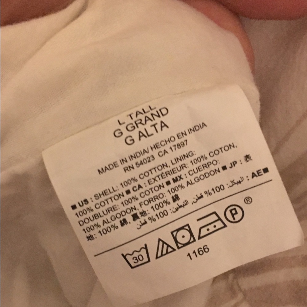 Old Navy Cream & Tan Cotton V-Neck Dress Sz Large - Picture 5 of 5
